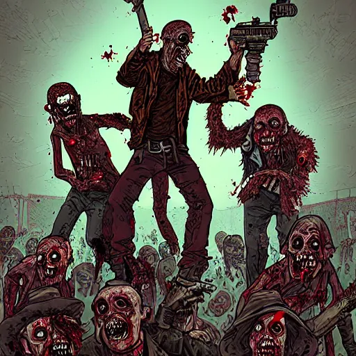 Image similar to zombie apocalypse by guillaume kurkdjian, detailed