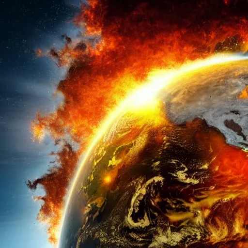 Image similar to view of earth being destroyed by an explosion