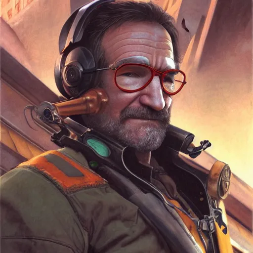 Prompt: robin williams as the gordon freeman from half life, unreal engine, sci fi, intricate, elegant, highly detailed, digital painting, artstation, concept art, matte, sharp focus, illustration, art by john collier and albert aublet and krenz cushart and artem demura and alphonse mucha