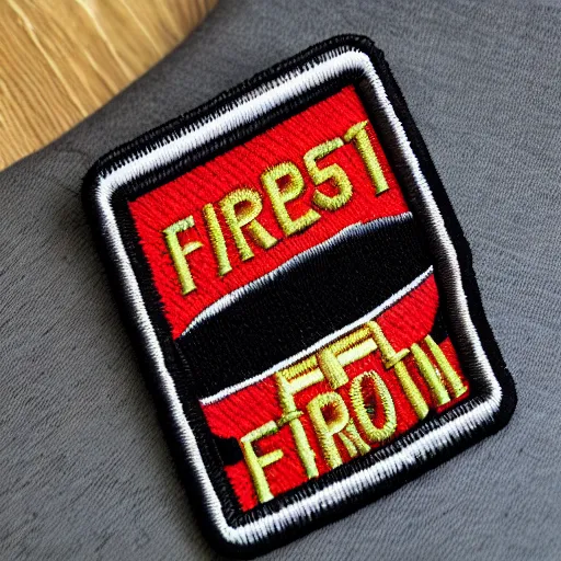 Image similar to fire station flame embroidered patch retro design