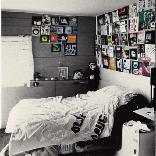 Prompt: a photo of the typical geelong, 1 0 year old boy's bedroom in the year 1 9 9 4