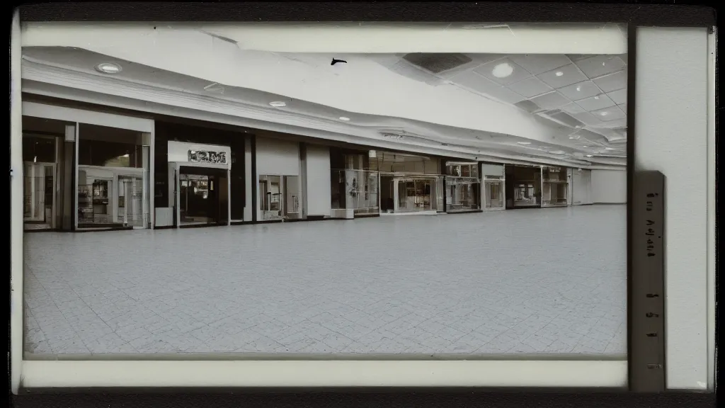 Image similar to Beautiful Photograph of a liminal polaroid of an empty mall