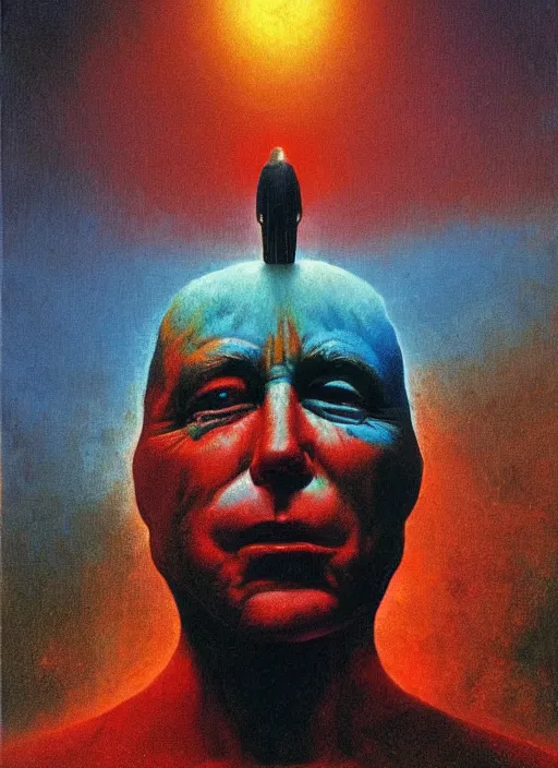 Image similar to alex jones by lisa frank and zdzislaw beksinski