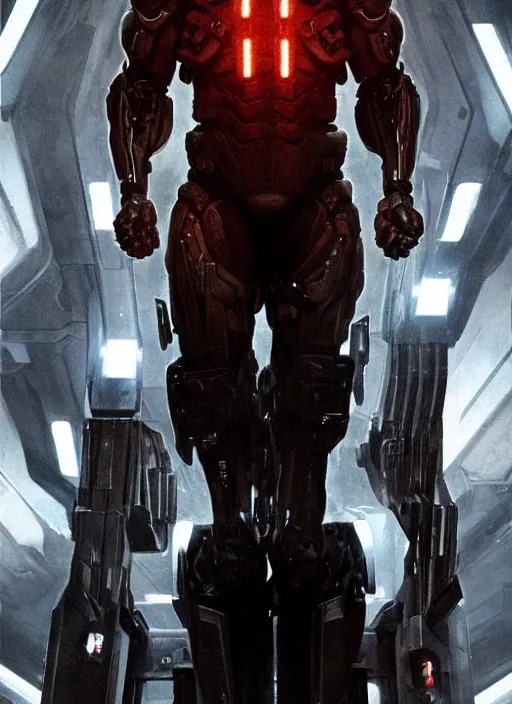 Image similar to jamie foxx as victor stone, full body concept, cyborg, borg, strogg, face of a man, terminator, flesh, quake strogg, doom demon, wolfenstein, monstrous, powerful, symmetry, symmetrical, concept art by ruan jia and greg rutkowski