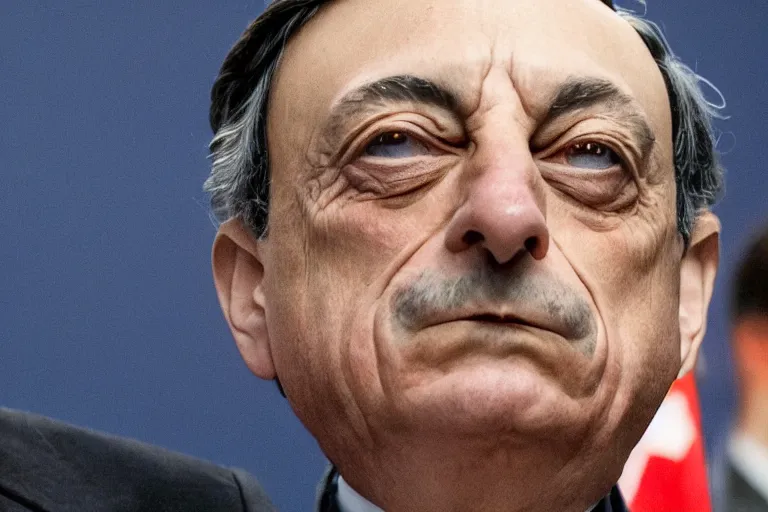 Image similar to Mario Draghi on a dragon fantasy art realistic incredible