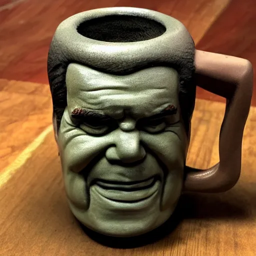 Prompt: richard nixon tiki mug