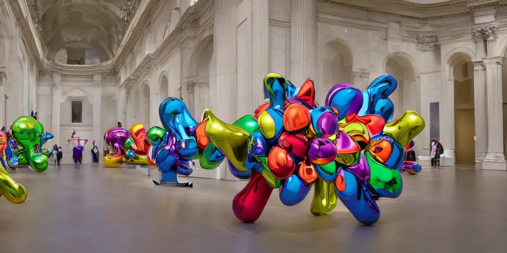 Image similar to jeff koons in the national gallery in germany