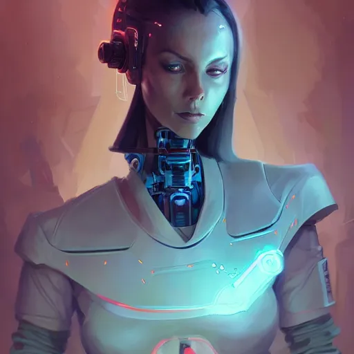 a portrait of a beautiful cybernetic nurse, cyberpunk | Stable Diffusion