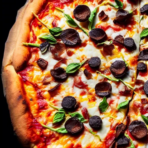Image similar to New triple crust pizza,promotional image,studio lighting,close up shot,photorealistic,delicious