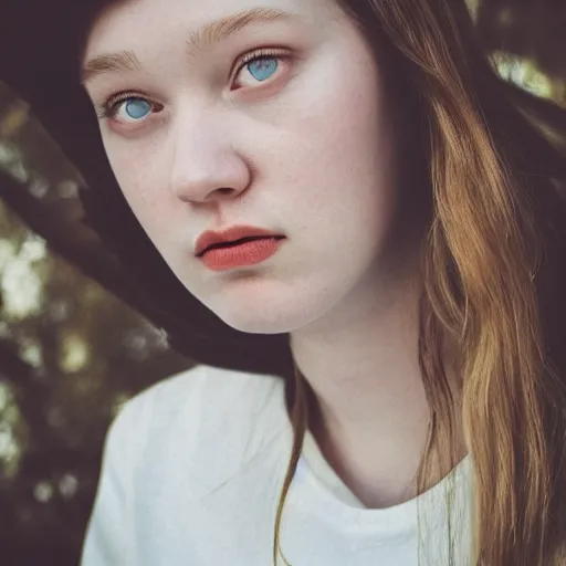 Prompt: a masterpiece portrait photo of a beautiful young woman who looks like julia jacklin, symmetrical face, random background scene