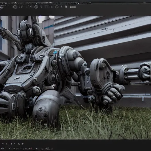 Image similar to mech by giger, unreal engine, 3D, vray, 4k