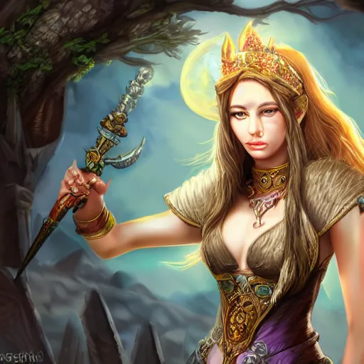 Image similar to fantasy videogame portrait of a beautiful goddess