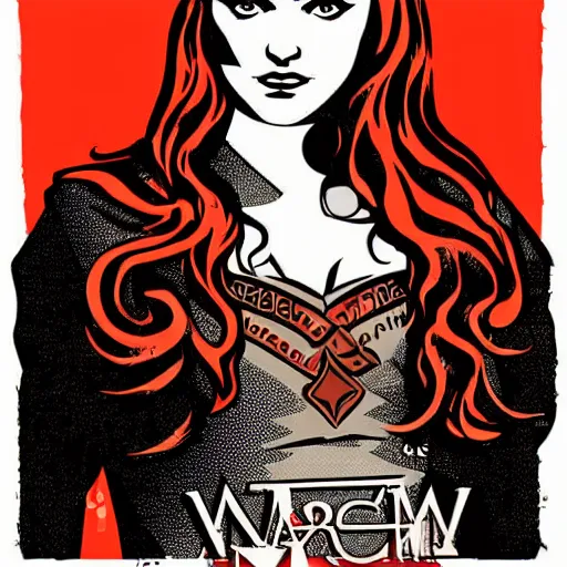 Image similar to vector art screenprint of sansa stark by marc hempel