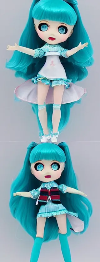 Image similar to vintage licca - chan doll of hatsune miku, well - designed, idol