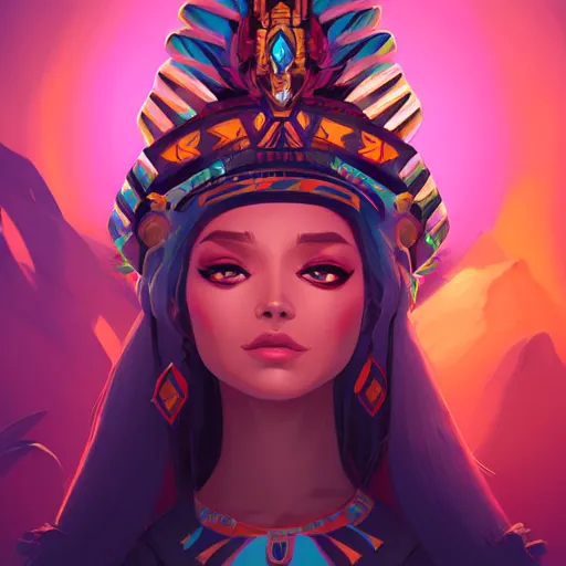 Image similar to a portrait of a beautiful aztec queen, art by lois van baarle and loish and ross tran and rossdraws and sam yang and samdoesarts and artgerm and saruei, digital art, highly detailed, intricate, sharp focus, Trending on Artstation HQ, deviantart, unreal engine 5, 4K UHD image