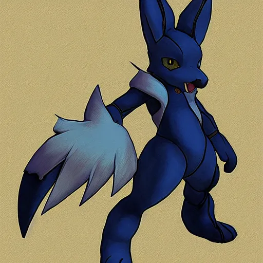 The Aura Pokemon, Lucario! {Reuploaded Art by Lillieceon