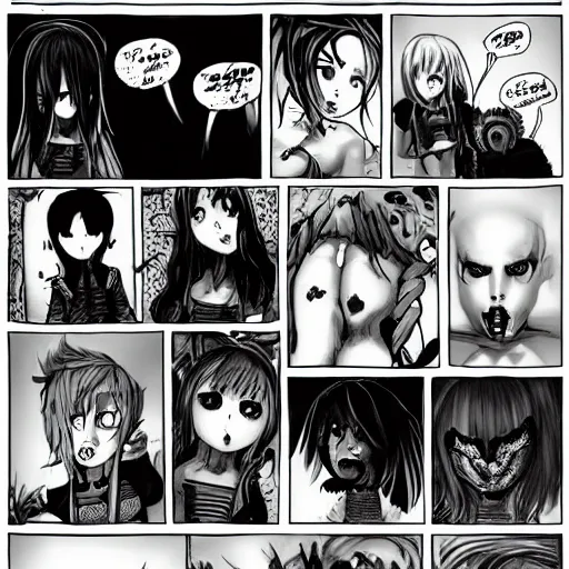 a dark picture comic featuring blood horror and goth