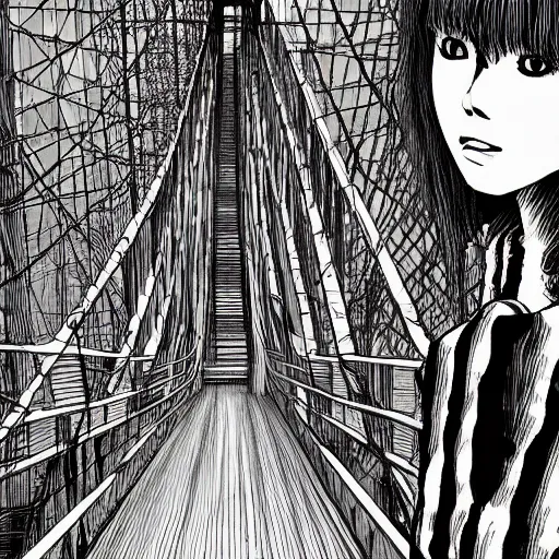 Image similar to the bridge, trending on artstation, junji ito 4 k