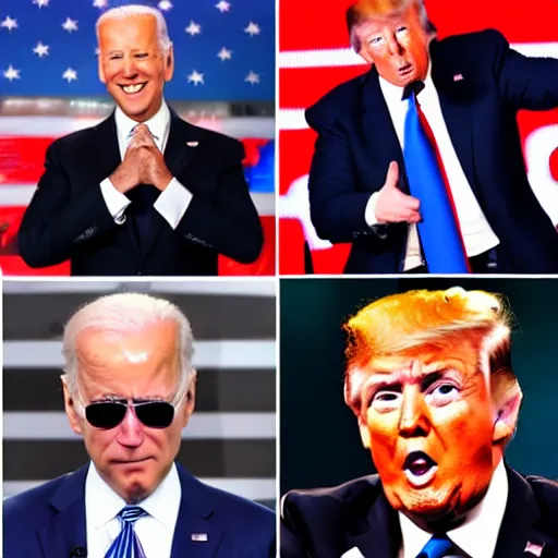 Prompt: joe biden rap battling donald trump