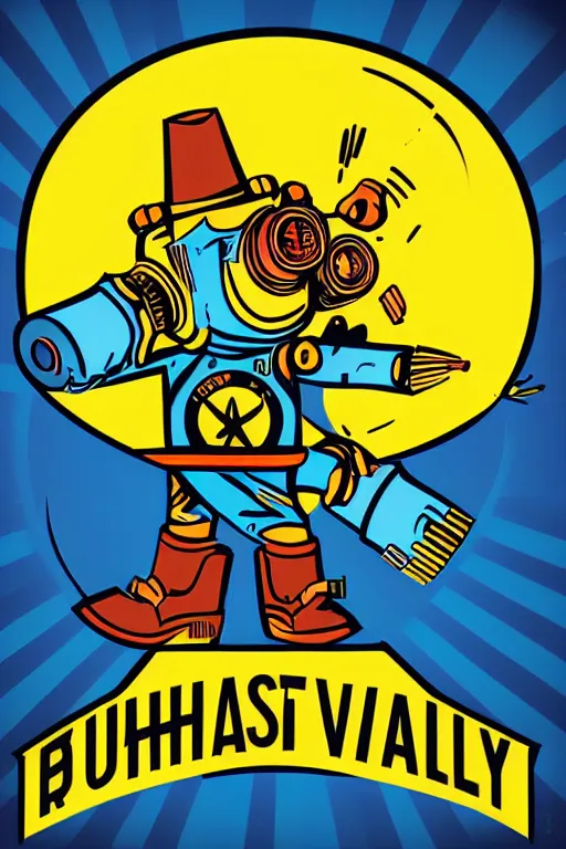 Image similar to fallout 7 6 retro futurist illustration art by butcher billy, sticker, colorful, illustration, highly detailed, simple, smooth and clean vector curves, no jagged lines, vector art, smooth andy warhol style