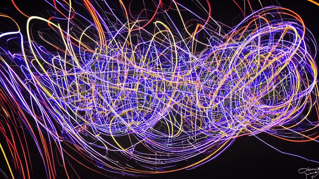 Prompt: ideogram lorenz attractor graph beyond comprehension light painting