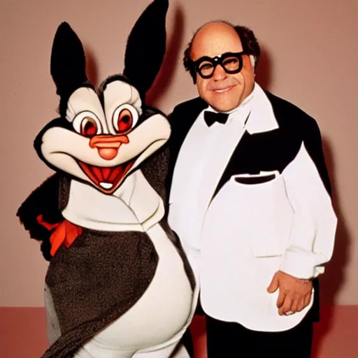 Prompt: Danny DeVito as Bugs Bunny, Looney Tunes