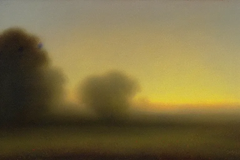 Image similar to Landscape painting at dawn Tonalism