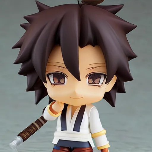 Prompt: cutest cute nendoroid afrosamurai. chibi anime nendoroid. cute. yasuke. brown skinned. african samurai. mini. animeplanet.