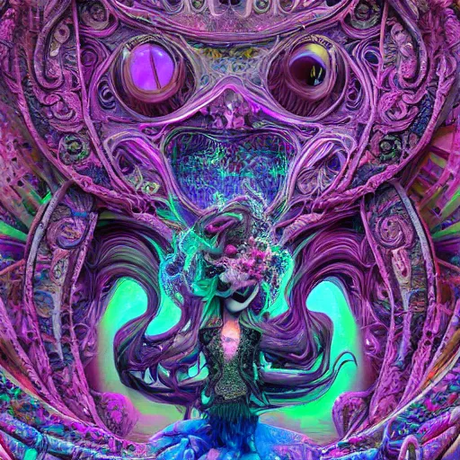 Image similar to psychadelic witch, hyper detailed, flowing psychadelic background intricate and detailed, ornate 8 k gorgeous intricate detailed, octane render