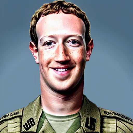 Prompt: photo of mark zuckerberg, war hero