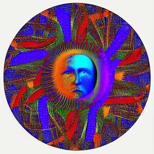 Image similar to Philosophical abstract art! Profile picture. Digital art. 8k resolution. Man made out of hyperbolic functions!