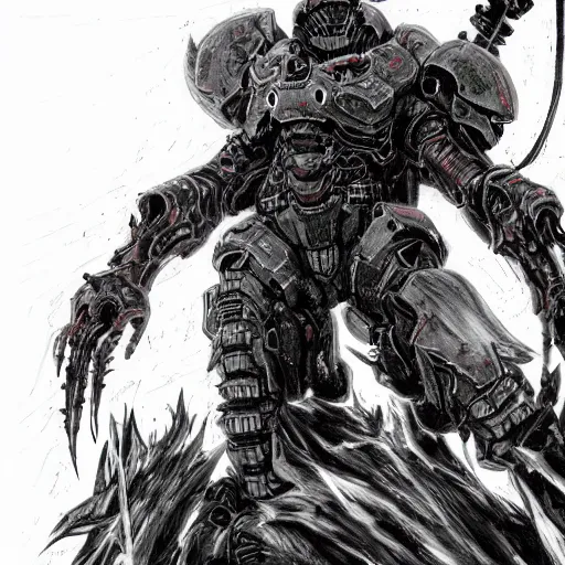 Image similar to doom slayer, tsutomu nihei art