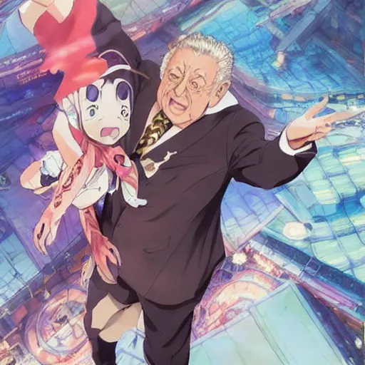 Prompt: An anime portrait of Rodney Dangerfield, by Stanley Artgerm Lau, WLOP, Rossdraws, James Jean, Andrei Riabovitchev, Marc Simonetti, and Sakimichan, tranding on artstation with a blend of manga-style art, augmented with vibrant composition and color, all filtered through a cybernetic lens, studio lighting, lit by flashing pixel light