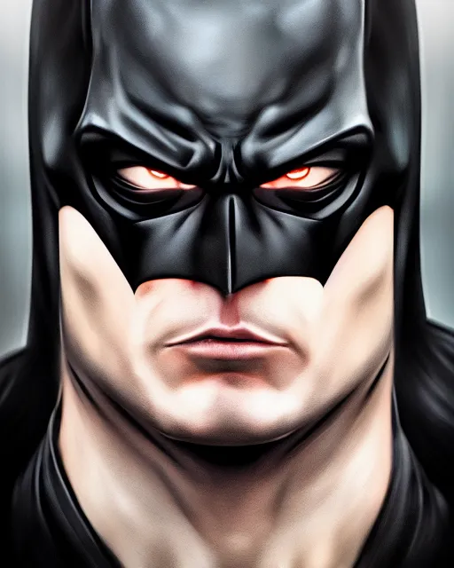 Image similar to portrait of batman, ultra realistic, epic, highly detailed, hd, sharp focus, cinematic lighting, realistic, photorealistic, vivid colors, dreary, morose, matt painting, digital art, non blurry, sharp, artstation, concept art, smooth, illustration