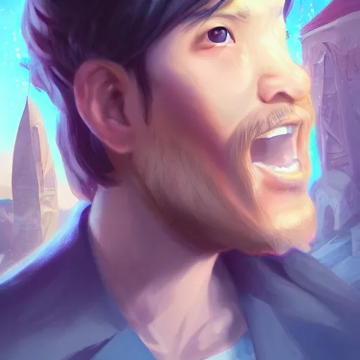 Image similar to portrait of streamer disguised toast, matte painting by ross tran, artstation