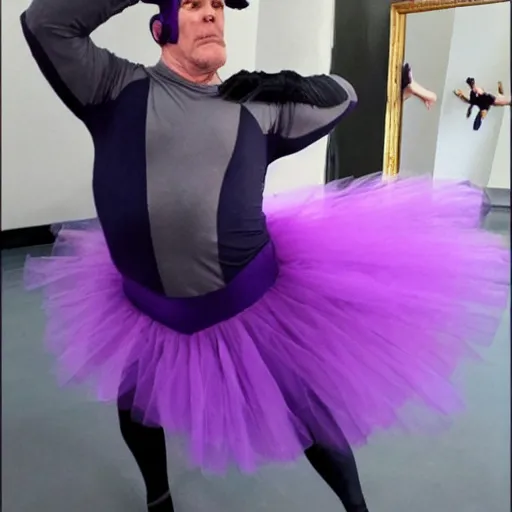 Prompt: thanos dances ballet and wears a pink tutu