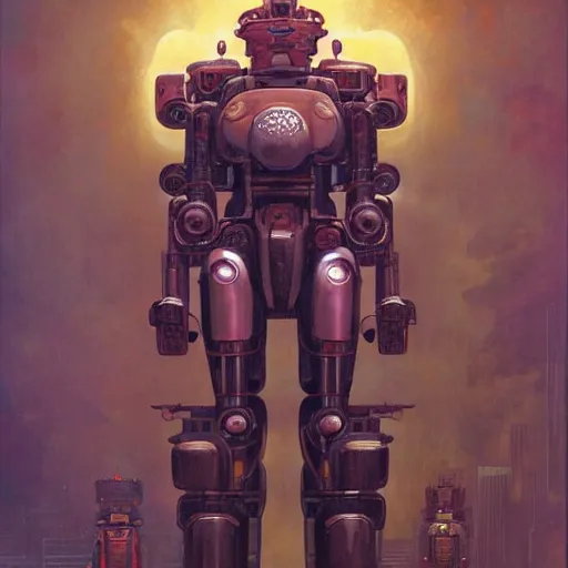 Prompt: mayan mecha by j. c. leyendecker, barlowe, makoto kobayashi, and beksinski