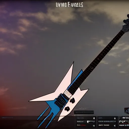 Image similar to Flying V guitar, wake up dead. Megadeth. unreal engine