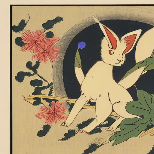 Image similar to Beautiful Ukiyo-e painting of an Eevee