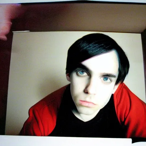 Image similar to prince andrew as an emo boy on myspace, 2 0 0 5, webcam quality,