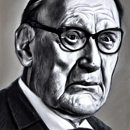 Image similar to Ingvar Kamprad, charcoal portrait