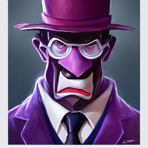 Image similar to darkwing duck portrait trending art station, digital painting, by artgerm and greg rutkowski