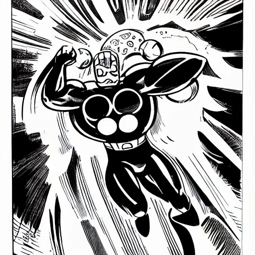 Prompt: comic splash page style, kirby krackle, emanating from marvel sliver surfer body, by jack kirby, wally wood, black and white only, asymmetrical, organic ink drawing, comic splash page style h 1 0 2 4