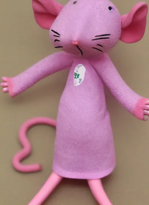 Prompt: little pink mouse in the style of Xose Tomas