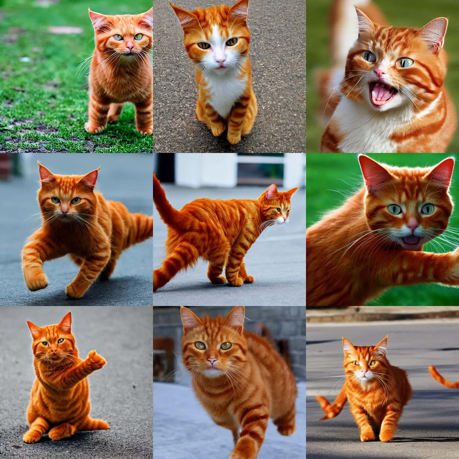 Prompt: ginger cat, mid action