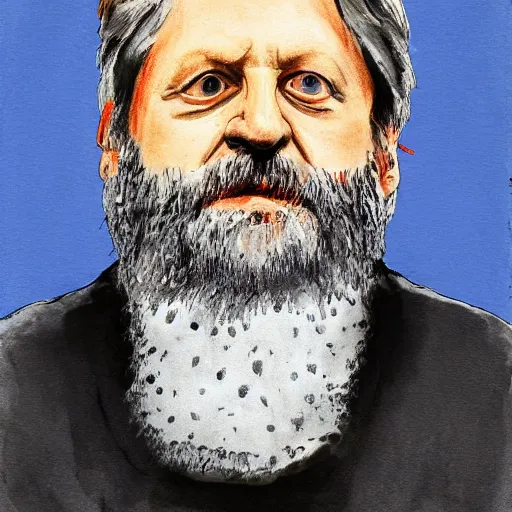 Image similar to Slavoj Zizek by Elizabeth Peyton