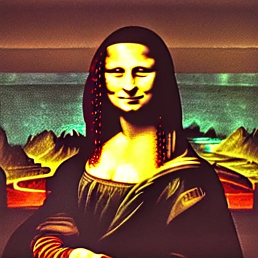 Image similar to movie still from Mona Lisa in the fifth element