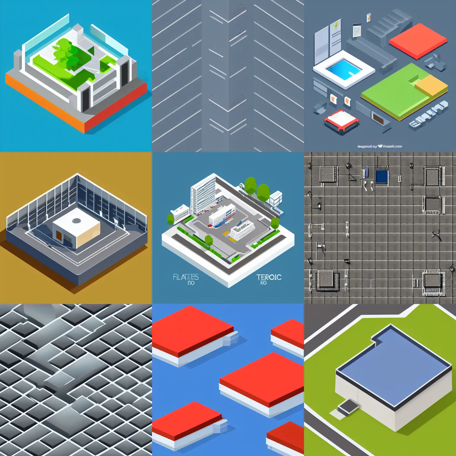Prompt: webdesign icon for flat roof type, isometric