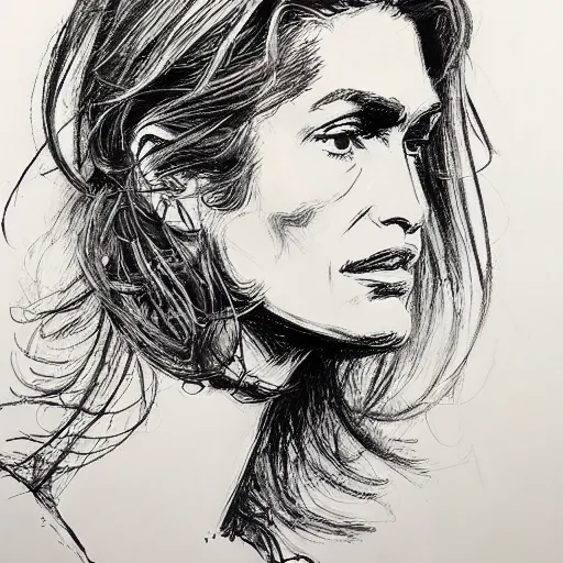 Image similar to a realistic yet scraggly portrait sketch of the side profile of cindy crawford, trending on artstation, intricate details, in the style of frank auerbach, in the style of sergio aragones, in the style of martin ansin, in the style of david aja, in the style of mattias adolfsson