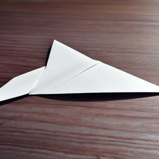 Image similar to a paper airplane that should theoretically beat all the records, photography, ambient light